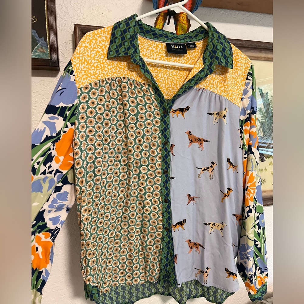 Anthro Maeve “Paz” button down shirt